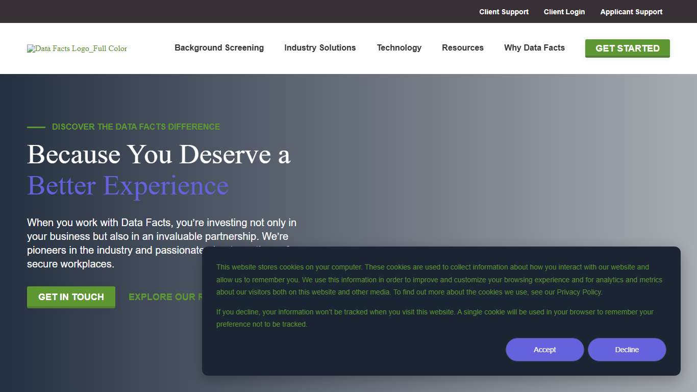 Certified Background Check | Data Facts